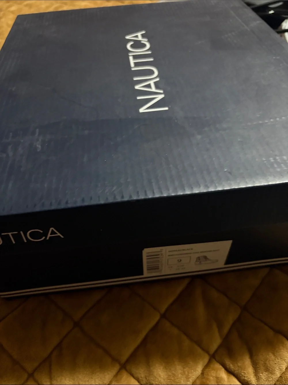 Nautica Black Quilted Duck Boots with Gum Outsole